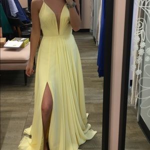 yellow long dress